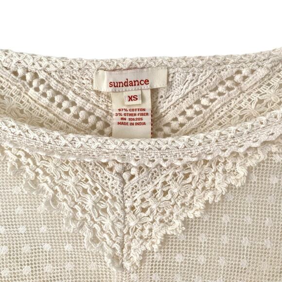 Sundance Cream Lace For Days Crochet Sheer Ivory Top size XS - Picture 3 of 8